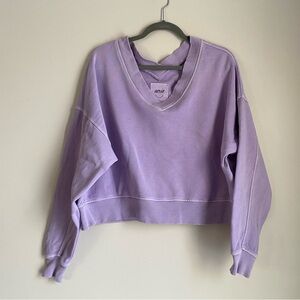 Aerie vneck sweatshirt lavender purple size small